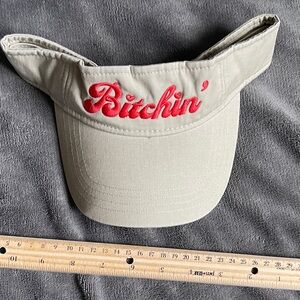 Embroidered 'Bitchin'' Beige Visor Hat